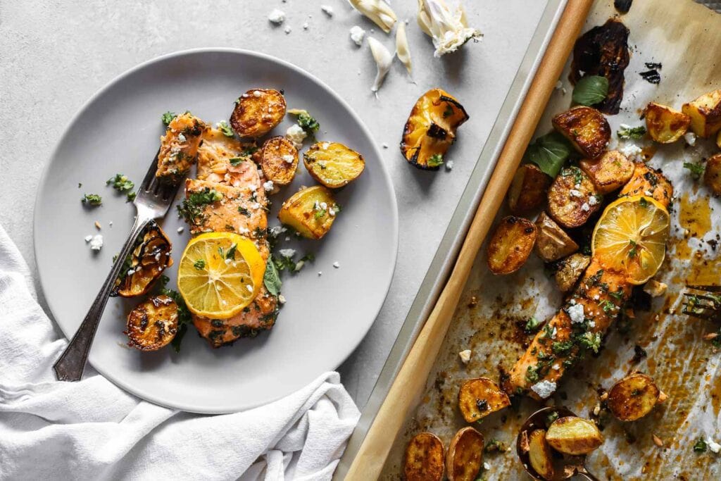 Lemon Garlic Sheet Pan Salmon